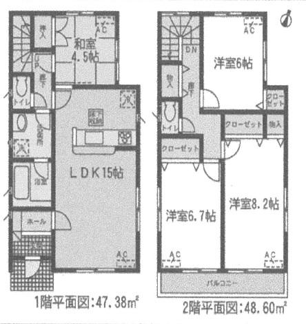 Floor plan. (3 Building), Price 32,800,000 yen, 4LDK, Land area 126.66 sq m , Building area 95.98 sq m