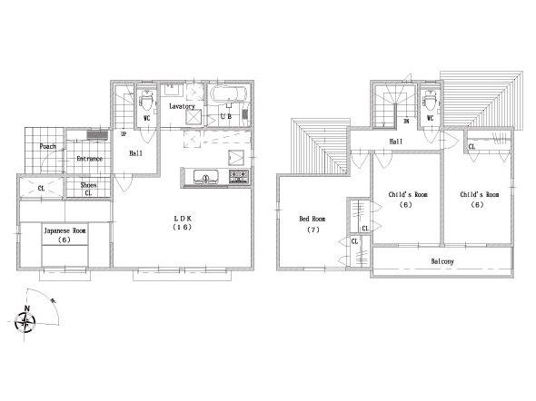Other building plan example. Building plan example (No. 1 place) building price 19 million yen, Building area 101.04 sq m