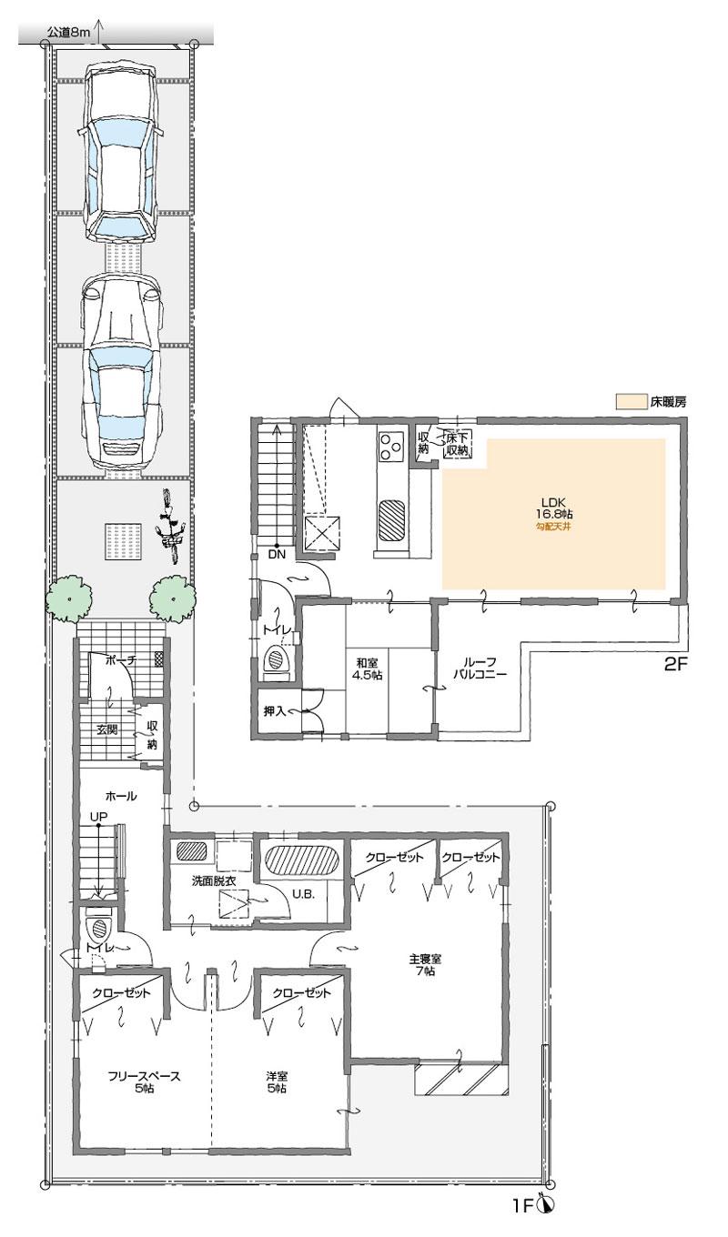 Floor plan. (A Building), Price 31,800,000 yen, 3LDK+S, Land area 123.9 sq m , Building area 95.66 sq m