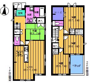 Floor plan. (1 Building), Price 30,800,000 yen, 4LDK, Land area 116.88 sq m , Building area 101.46 sq m