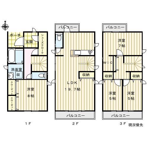 Floor plan. (A Building), Price 39,300,000 yen, 4LDK, Land area 93.31 sq m , Building area 116.41 sq m
