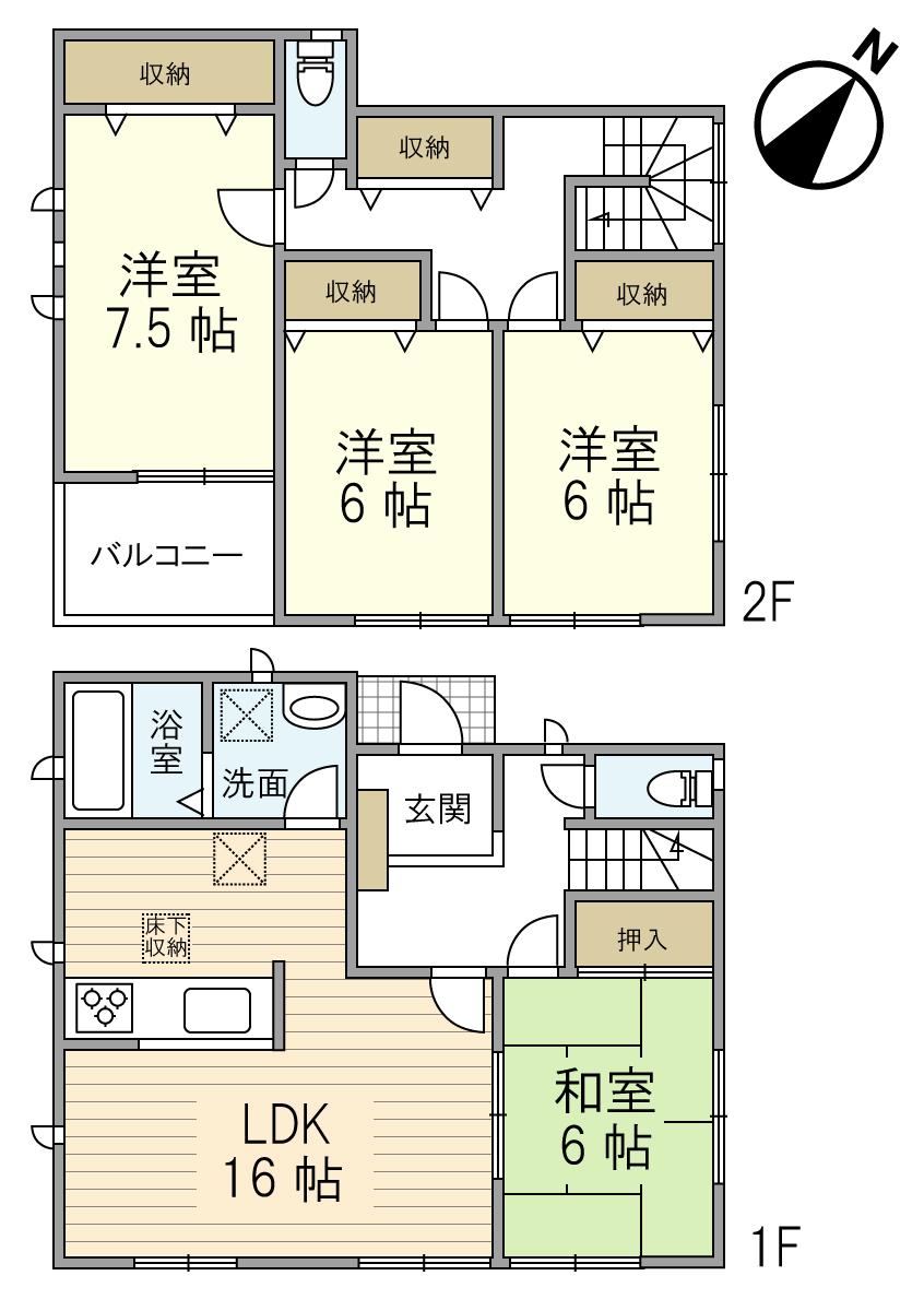 Floor plan. 33,800,000 yen, 4LDK, Land area 153.95 sq m , Building area 106 sq m