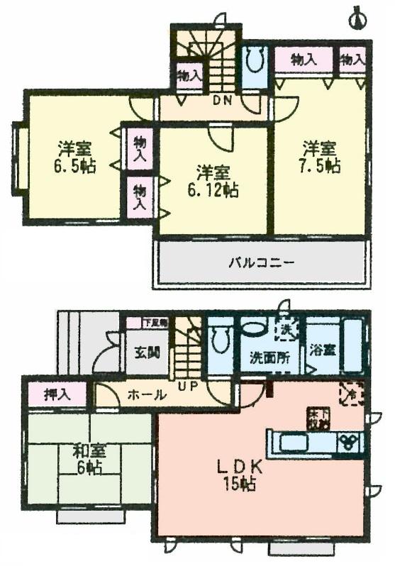 Floor plan. (A Building), Price 30,900,000 yen, 4LDK, Land area 120.04 sq m , Building area 98.35 sq m