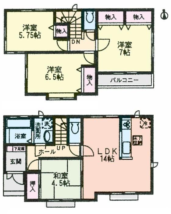 Floor plan. (B Building), Price 26,800,000 yen, 4LDK, Land area 118.74 sq m , Building area 91.51 sq m
