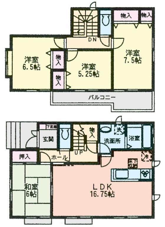 Floor plan. (C Building), Price 35,800,000 yen, 4LDK, Land area 125.61 sq m , Building area 102.28 sq m