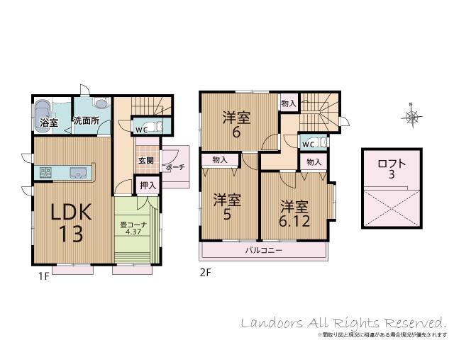 Floor plan. 30,800,000 yen, 3LDK+S, Land area 122.02 sq m , Building area 87.79 sq m floor plan