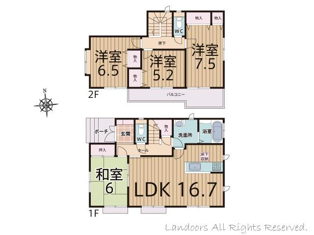 Floor plan. 33,800,000 yen, 4LDK, Land area 122.18 sq m , Building area 97.52 sq m floor plan