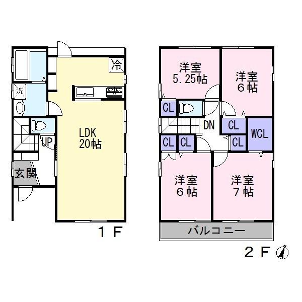 Floor plan. 35,900,000 yen, 4LDK, Land area 132.22 sq m , Building area 101.84 sq m
