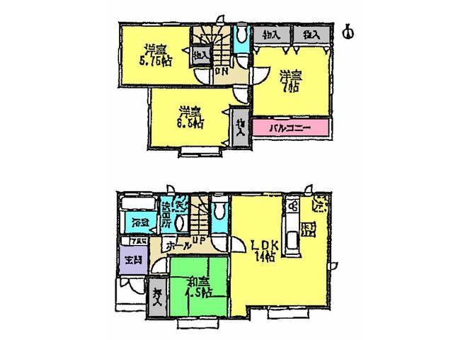 Floor plan. 26,800,000 yen, 4LDK, Land area 118.74 sq m , Building area 91.51 sq m floor plan