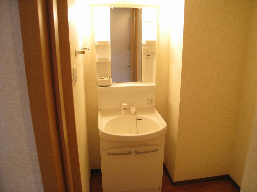 Washroom. Washbasin with shower Photo is inverted type