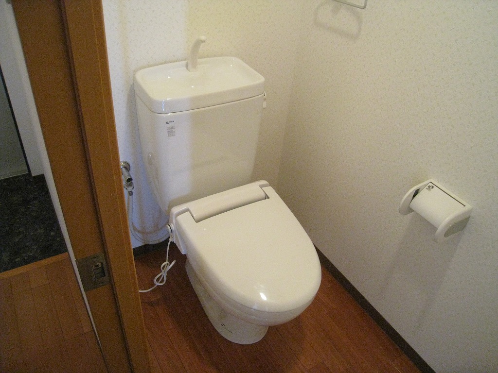 Toilet. Toilet with a heating toilet seat Photo is inverted type