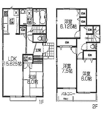 Floor plan. (1 Building), Price 35,800,000 yen, 4LDK, Land area 132.22 sq m , Building area 100.6 sq m
