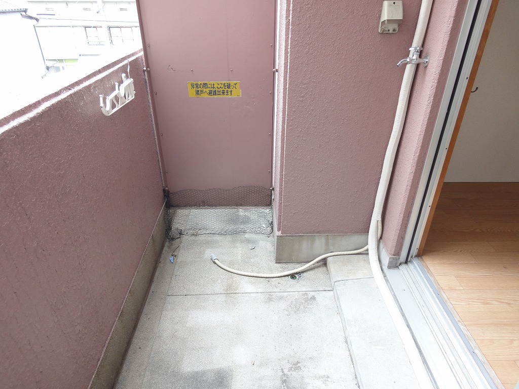 Balcony. Washing machine Storage