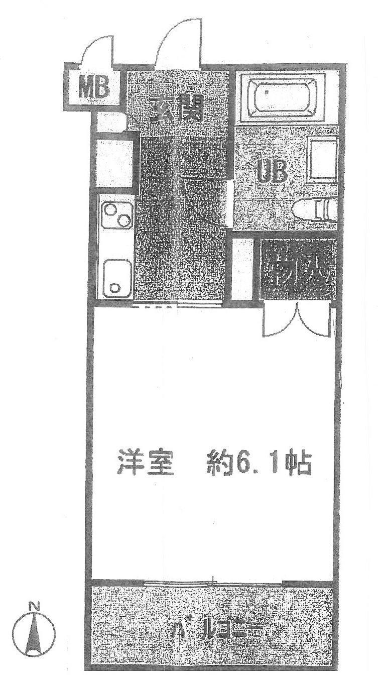 Floor plan. 1K, Price 4.8 million yen, Occupied area 17.55 sq m , Balcony area 3.63 sq m