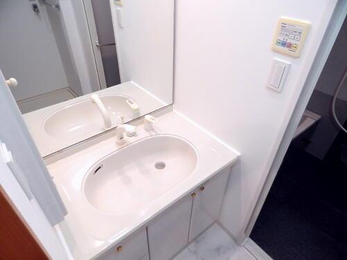 Wash basin, toilet. Bathroom vanity