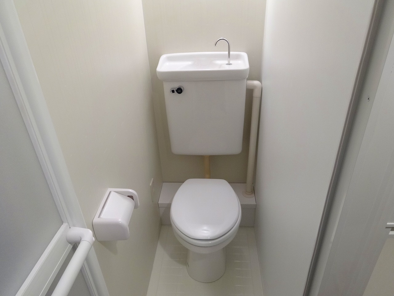 Toilet. Renovated in front toilet separate