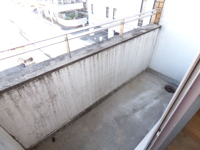 Balcony. Washing machine storage is veranda.