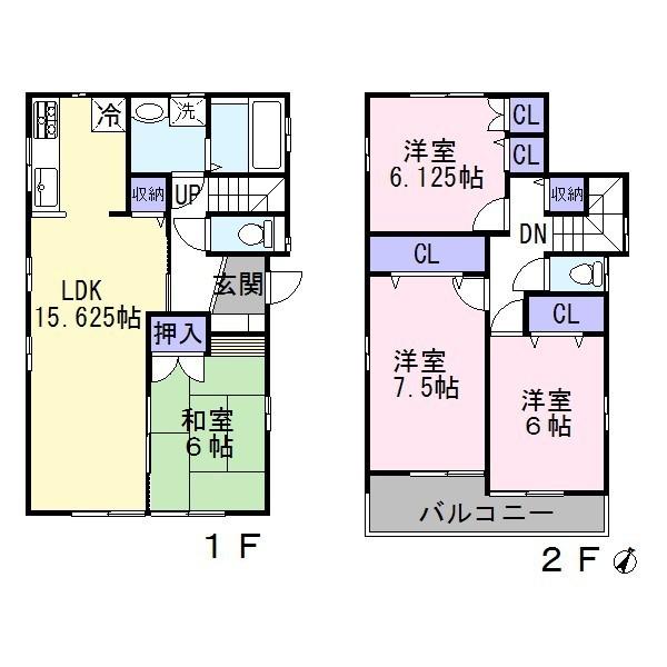 Floor plan. 35,800,000 yen, 4LDK, Land area 132.22 sq m , Building area 100.6 sq m