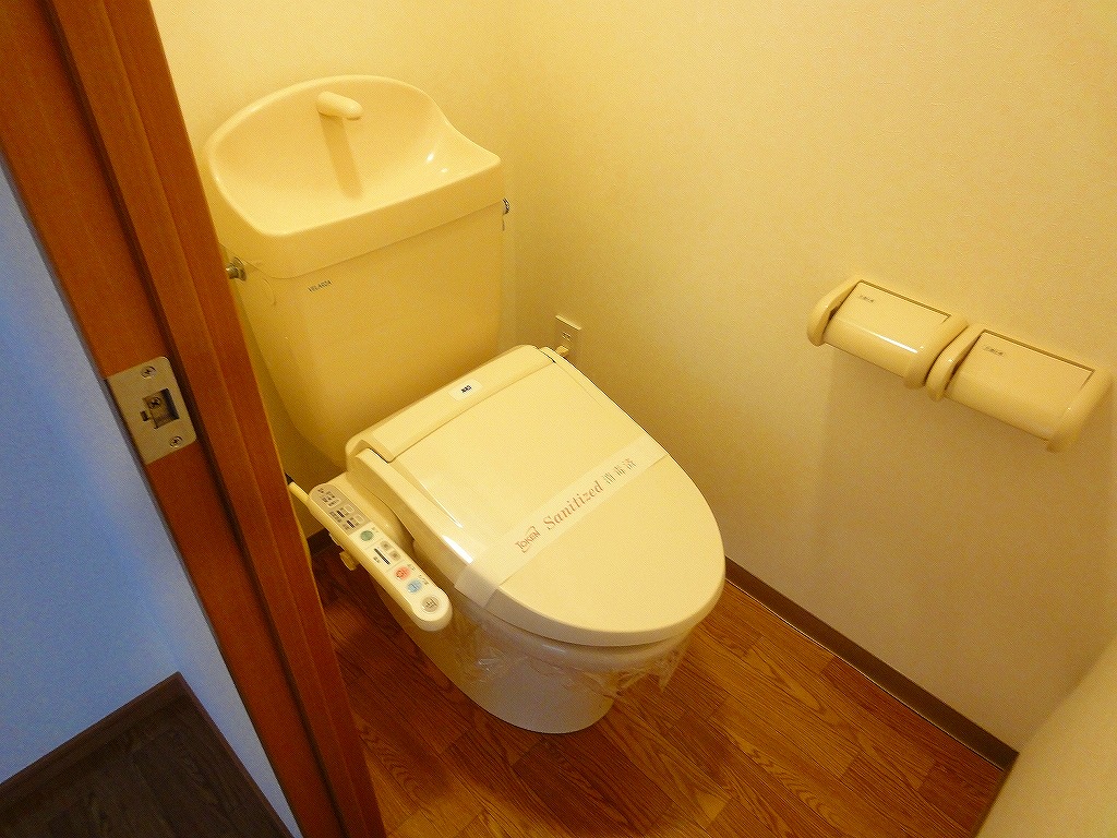 Toilet. Toilet with hot water cleaning toilet seat