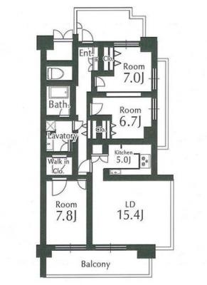 Floor plan. 3LDK, Price 41,800,000 yen, Occupied area 95.85 sq m , Balcony area 13.5 sq m