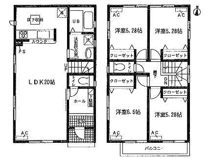 Floor plan. 31.5 million yen, 4LDK, Land area 169.67 sq m , Building area 97.72 sq m
