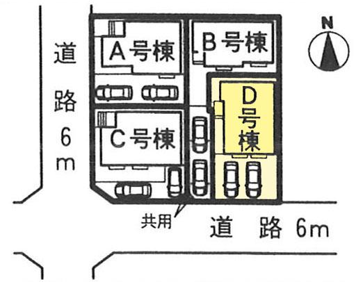 Compartment figure. 31,900,000 yen, 4LDK, Land area 122.18 sq m , Building area 97.52 sq m front road spacious! Parallel parking two cars possible because it is easy and out of the car!