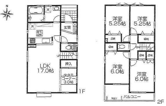 Floor plan. 36,600,000 yen, 4LDK, Land area 133.95 sq m , Building area 98.53 sq m