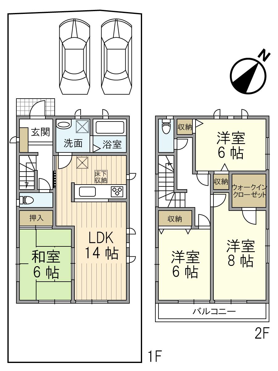 Floor plan. 34,800,000 yen, 4LDK, Land area 118.74 sq m , Building area 99.38 sq m