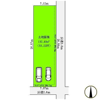 Compartment figure. Land price 26,800,000 yen, Land area 192.48 sq m