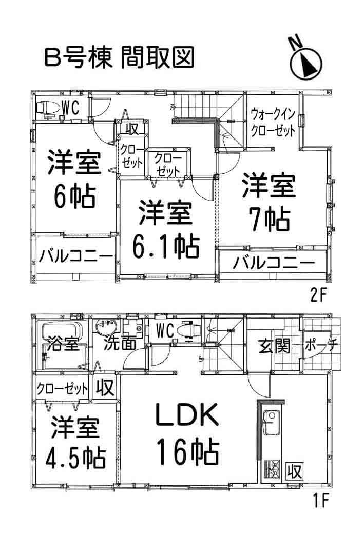 Floor plan. (B Building), Price 29,900,000 yen, 4LDK, Land area 112.29 sq m , Building area 98.33 sq m