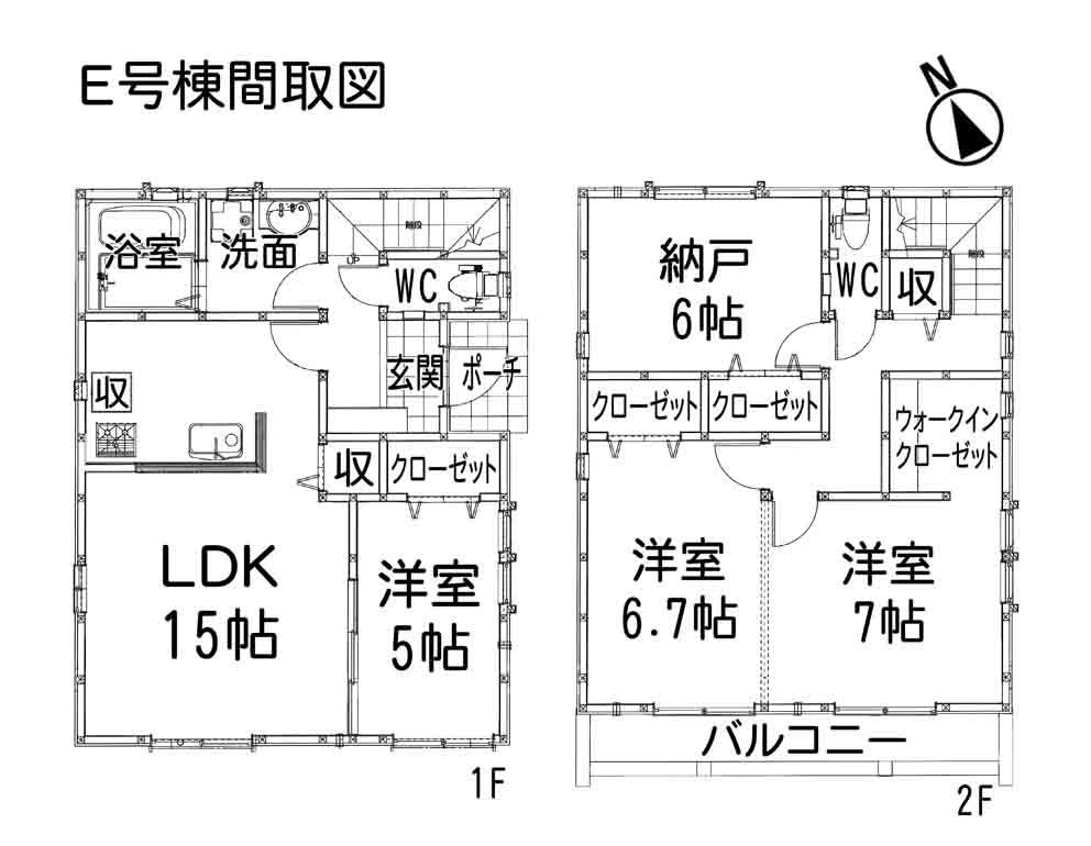 Floor plan. (E Building), Price 33,900,000 yen, 3LDK+S, Land area 100 sq m , Building area 99.78 sq m