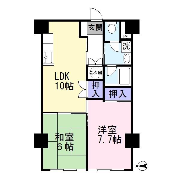 Floor plan. 2LDK, Price 7.8 million yen, Occupied area 52.61 sq m