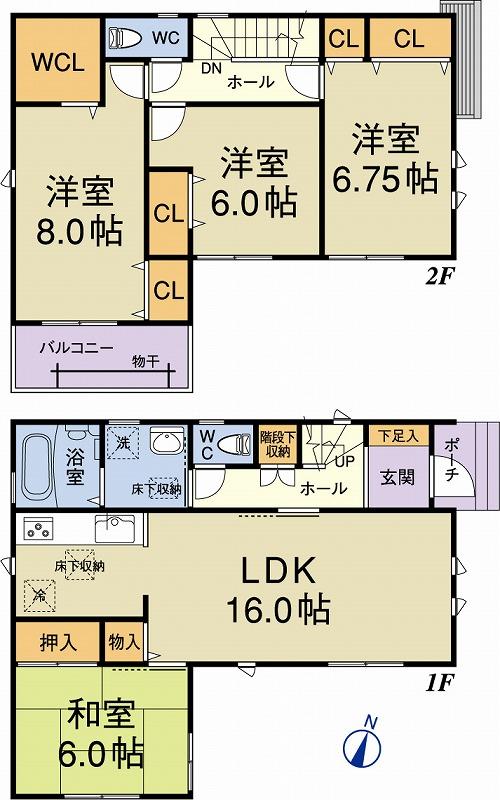 Floor plan. 31,800,000 yen, 4LDK, Land area 108.97 sq m , Building area 102.87 sq m