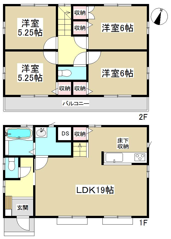 Floor plan. 31,100,000 yen, 4LDK, Land area 132.22 sq m , Building area 94.4 sq m LDK19 Pledge! 