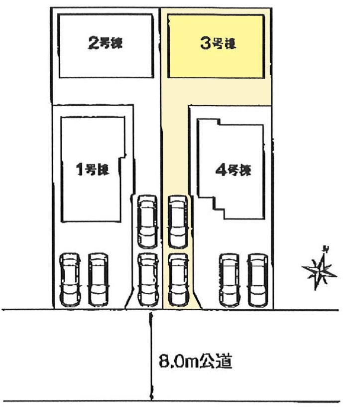 Compartment figure. 31,100,000 yen, 4LDK, Land area 132.22 sq m , Building area 94.4 sq m front road spacious! 