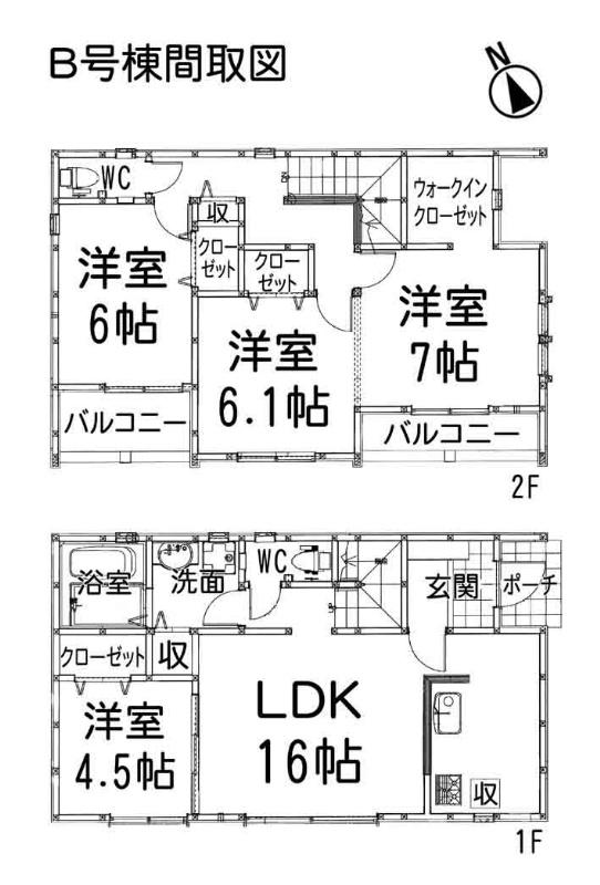 Floor plan. 29,900,000 yen, 4LDK, Land area 112.29 sq m , It is a building area of ​​98.33 sq m total living room facing south