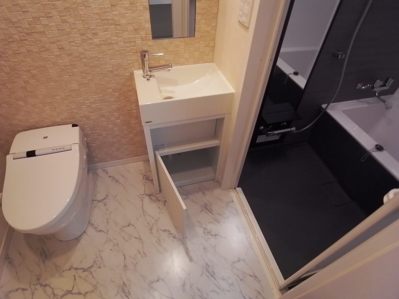 Toilet. Independent washbasin With warm water washing toilet seat