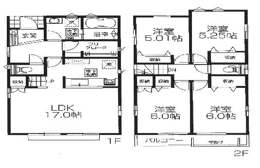 Floor plan. 37,200,000 yen, 4LDK, Land area 128.92 sq m , Building area 98.94 sq m