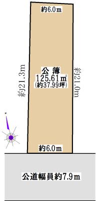 Compartment figure. Land price 24,800,000 yen, Land area 125.61 sq m