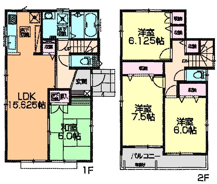 Floor plan. (1 Building), Price 35,900,000 yen, 4LDK, Land area 132.22 sq m , Building area 100.66 sq m