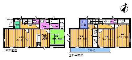 Floor plan. (1 Building), Price 31,800,000 yen, 4LDK, Land area 117.42 sq m , Building area 99.63 sq m