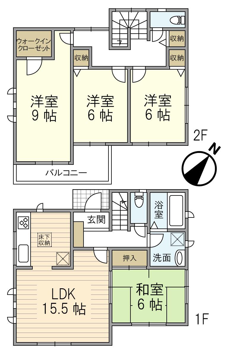 Floor plan. 33,800,000 yen, 4LDK, Land area 152.84 sq m , Building area 102.68 sq m