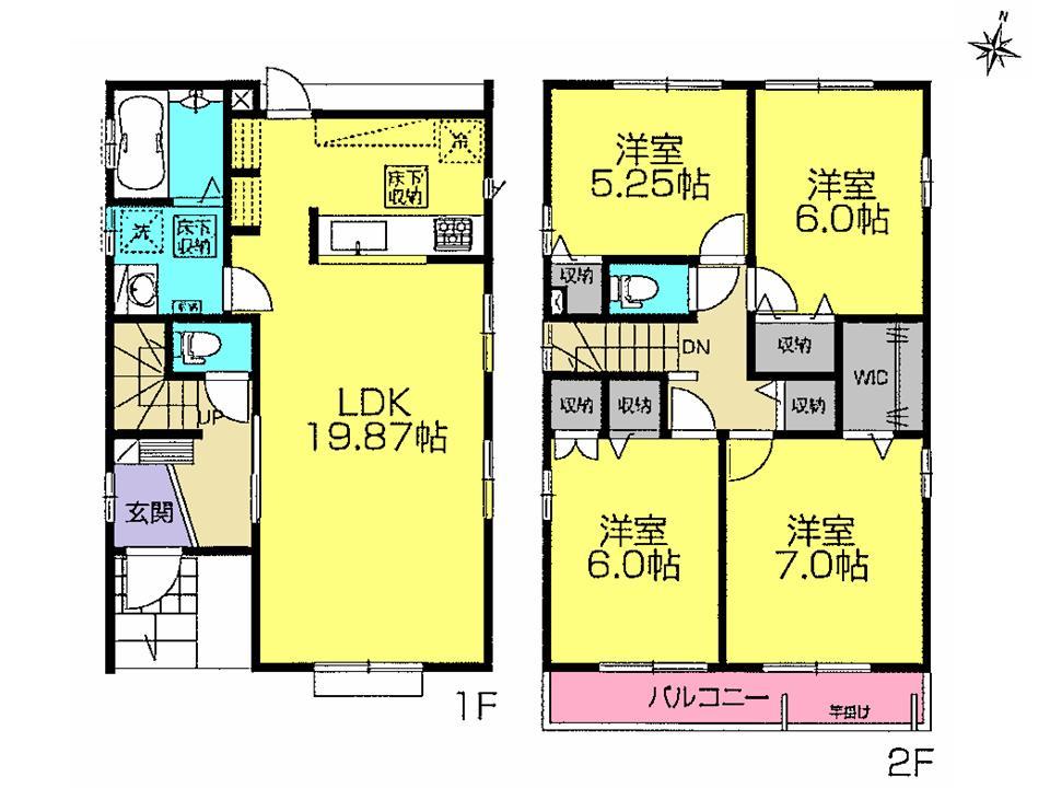 Floor plan. (4 Building), Price 35,900,000 yen, 4LDK, Land area 132.22 sq m , Building area 101.84 sq m