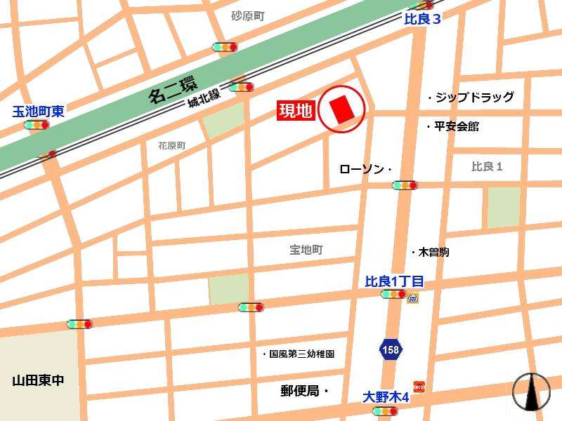 Local guide map. Nishi-ku Nagoya Hanabara-cho, 178