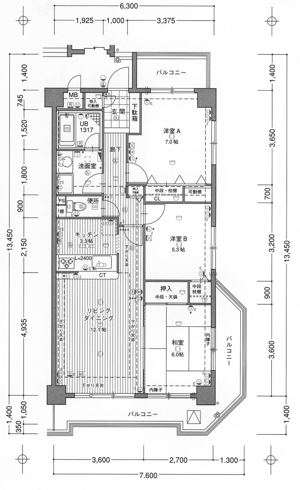 Floor plan. 3LDK, Price 15.8 million yen, Occupied area 71.76 sq m , Balcony area 17.72 sq m