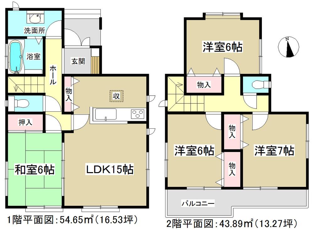 Floor plan. 34,800,000 yen, 4LDK, Land area 115.28 sq m , Building area 98.55 sq m all room 6 quires more! 