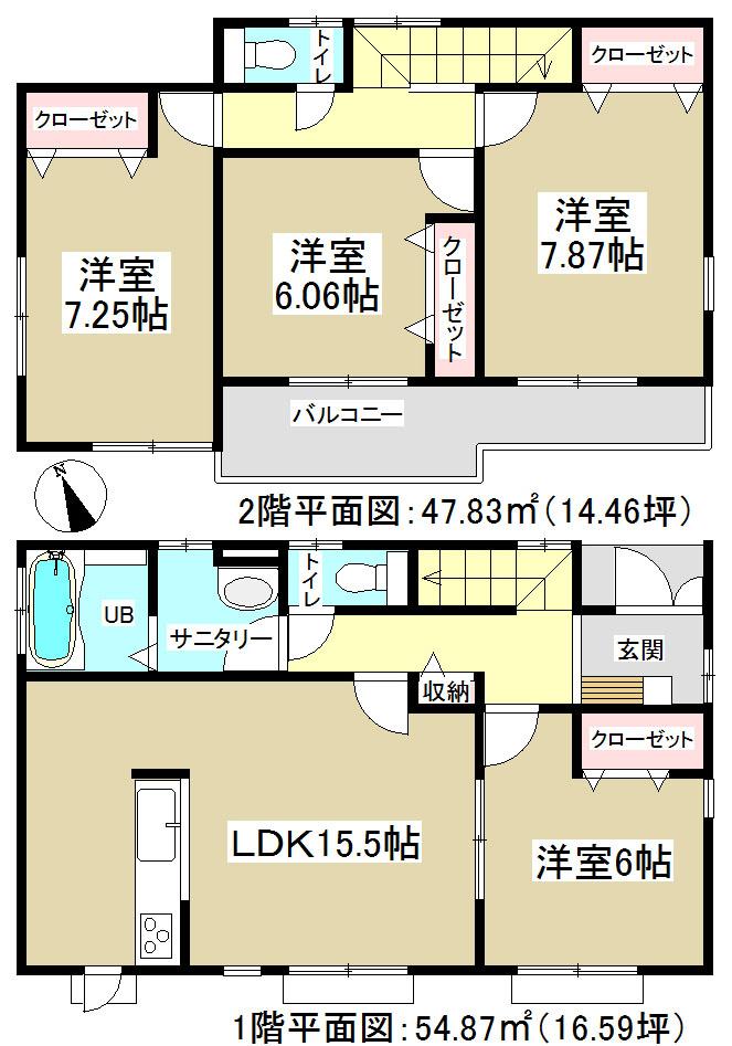 Floor plan. 28,780,000 yen, 4LDK, Land area 133.67 sq m , Building area 102.7 sq m all room 6 quires more!