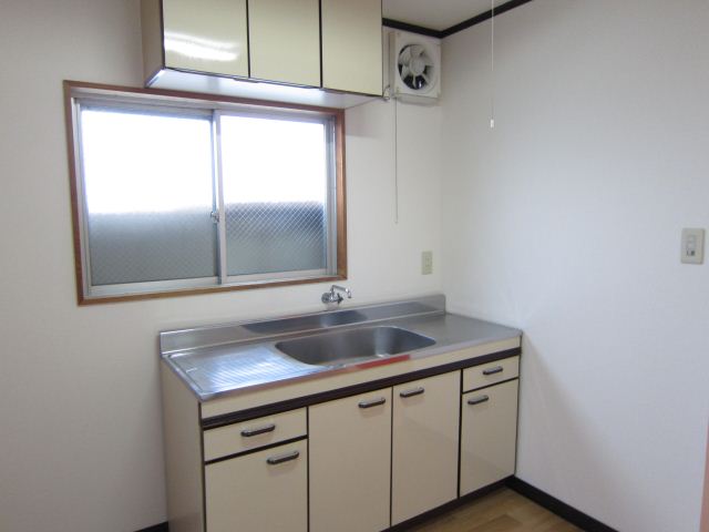 Kitchen. There is a window in the kitchen ventilation is also good