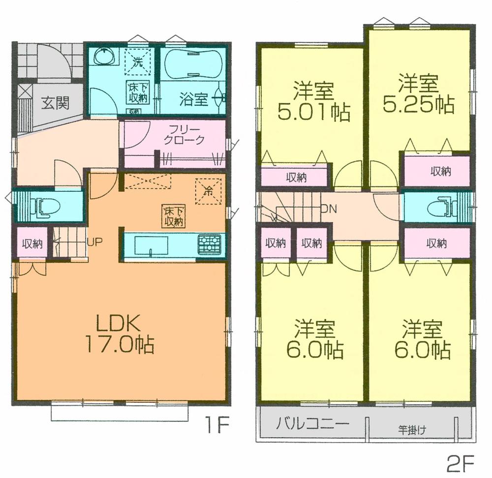 Floor plan. (1 Building), Price 37,200,000 yen, 4LDK, Land area 128.92 sq m , Building area 98.94 sq m