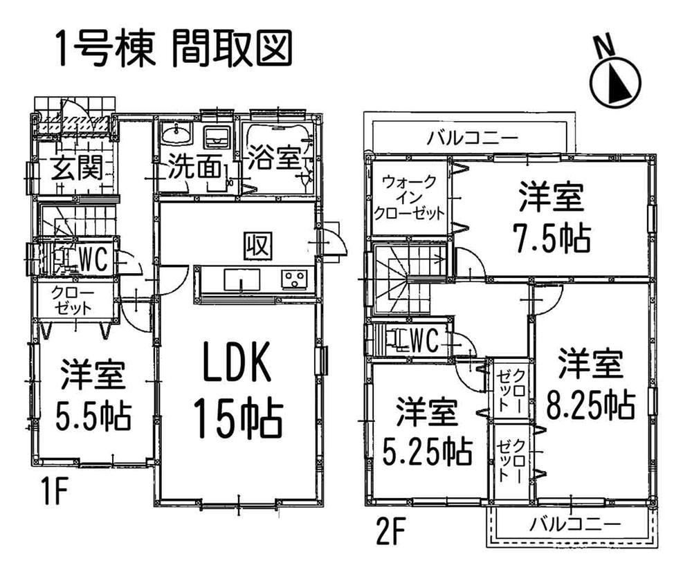 Floor plan. 29,780,000 yen, 4LDK, Land area 118.34 sq m , Building area 101.04 sq m LDK15 Pledge + Western-style 5.5 Pledge of Tsuzukiai